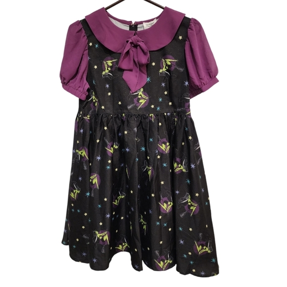 Unique Vintage Black Arden Pin Up Witch Print Babydoll Dress, Size Medium. NWT - Picture 5 of 12